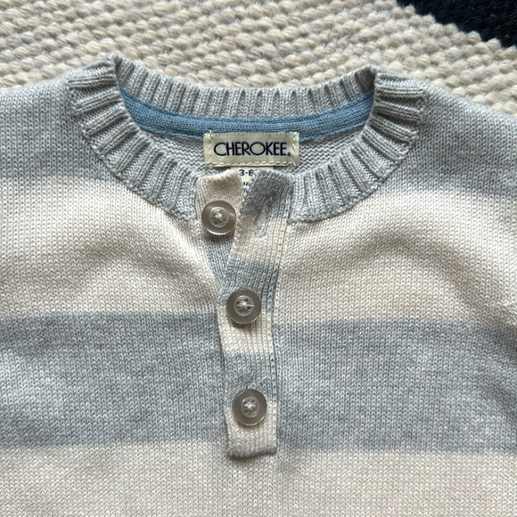 NEW Stripe Sweater Henley Onesie NWT - Picture 2 of 3